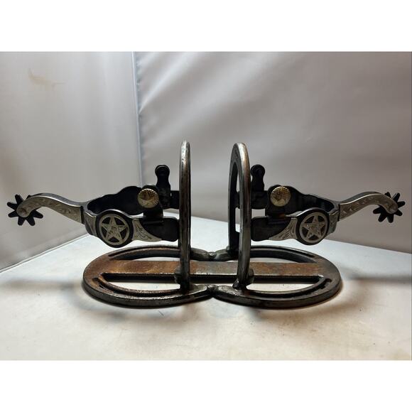 Antique Spurs and Horseshoes Wine Rack, Napkin Condiments Holder - Picture 1 of 5